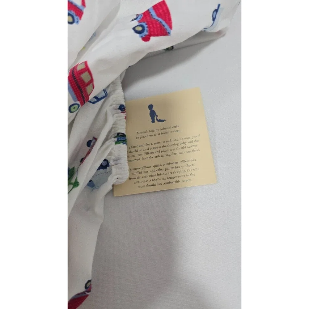 Pottery Barn Kids Transportation Things that go Crib Sheet cars trucks NEW C1